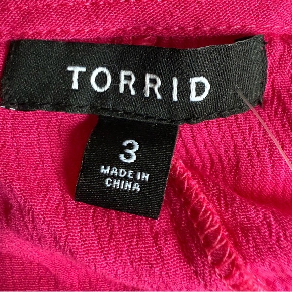 Torrid Washable Gauze Tie Front Crop Kimono Women’s Size 3X Pink Draped - Picture 7 of 11